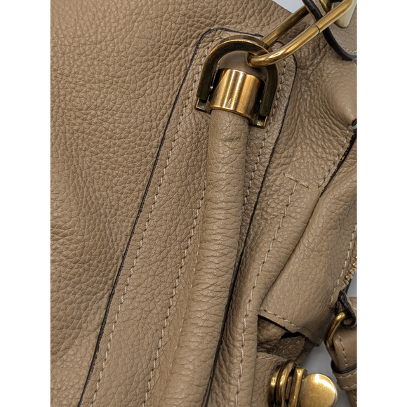 Chloe Calfskin Beige Neutral Leather Medium Paraty Shoulder Bag - Picture 12 of 16